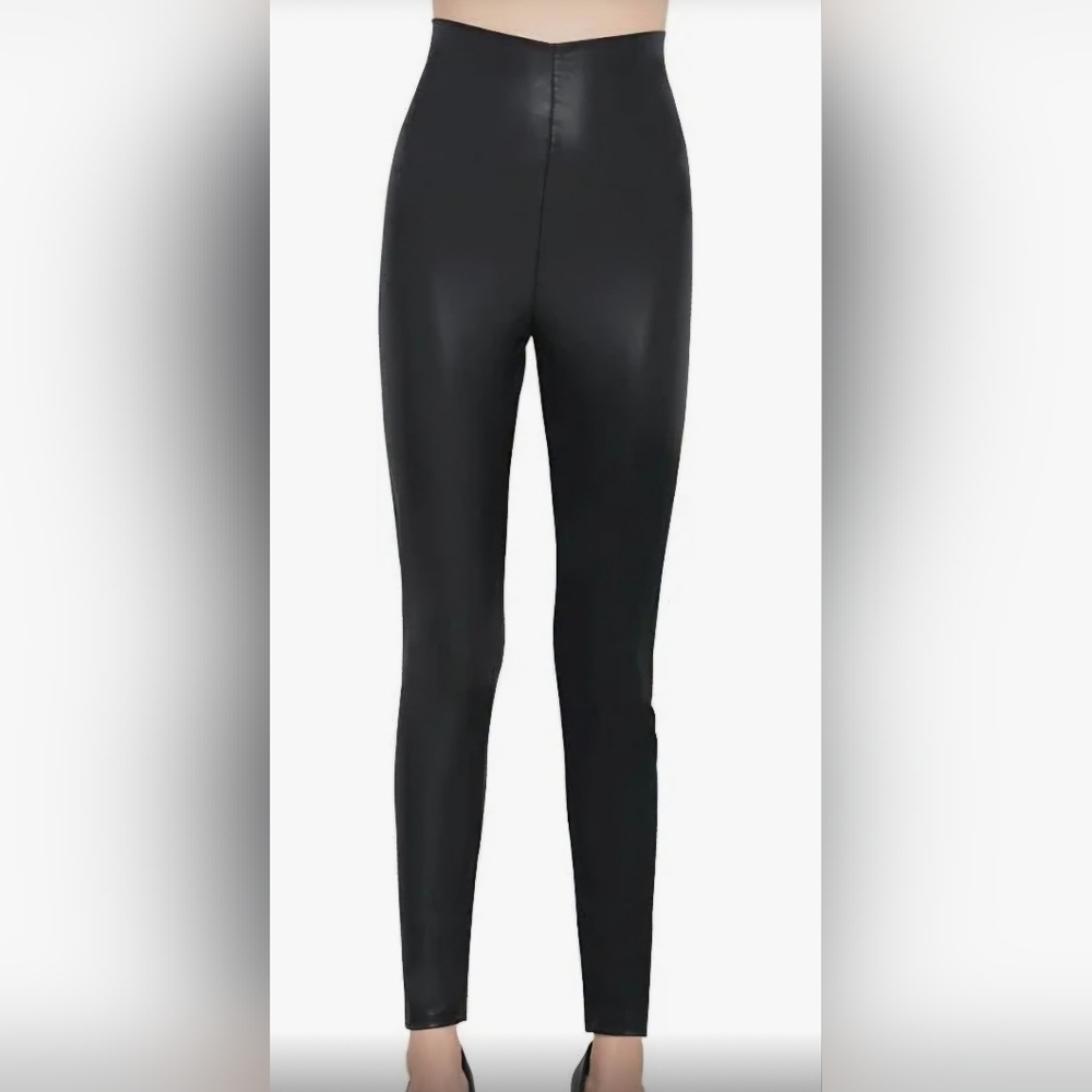 Everbellus Eco Leather High‎ Rise Black Leggings